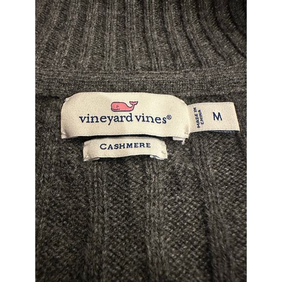 Vineyard vines cashmere cable knit cardigan heather gray womens medium - Picture 2 of 5
